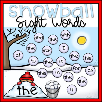 Preview of Snowball Sight Words Fluency Practice Kindergarten DIGITAL PPT & BOOM Cards