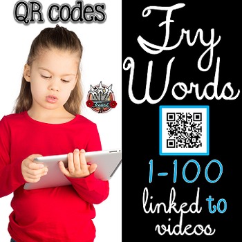 Preview of Fry Words: QR Code Sight Words for Word Work Centers Distance Learning