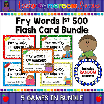 Preview of Fry Words - 1st 500 Words - Flash Card Bundle