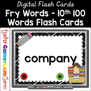 Preview of Fry Words - 10th 100 Words - Flash Card Set