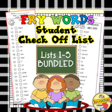 Fry Words - Checklists 1-5 BUNDLED