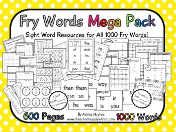 Preview of Fry Words Mega Pack: All 1000 Words