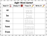 Fry Words - Read, Stamp, Trace, and Write Center Activity