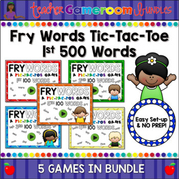 Preview of Fry Words Tic-Tac-Toe Set - 1st 500 Words Bundle Distance Learning