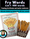 Fry Words- Student Sight Word Certificates and Tactile Rei