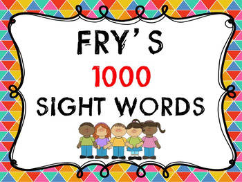 Preview of Fry's 1000 Sight Words Session 1 - 50