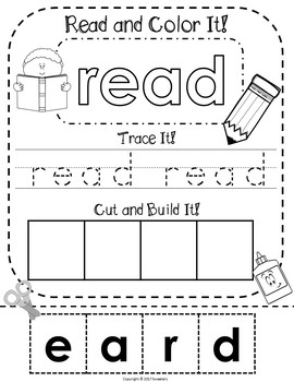Fry's 2nd 100 Words - Read Trace Build NO PREP Worksheets by Sweetie's