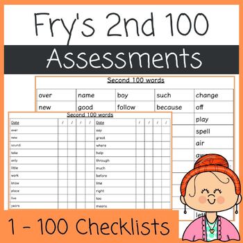 Preview of Fry's 2nd 100 Sight Words Assessment Checklists (101-200) - Now Editable!