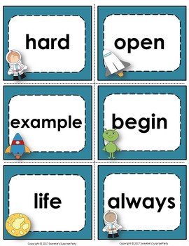 Fry's 3rd 100 Flash Cards - Space by Sweetie's | TpT