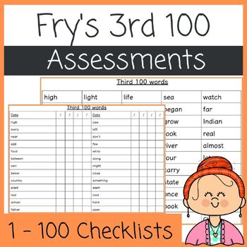 Preview of Fry's 3rd 100 Sight Words Assessment Checklists (201-300) - Now Editable!