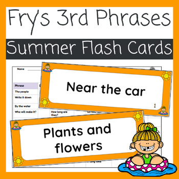 Preview of Fry's 3rd Sight Word Phrases- 90 Ready to Print Summer Themed Flash Cards