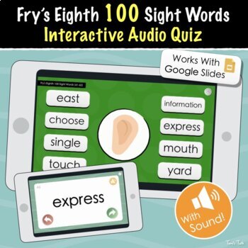 Preview of Fry's Eighth 100 Sight Words | Interactive Audio Quiz, Flash Cards and More!