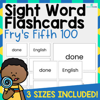 PRINTED & UNCUT Fry's Fifth Hundred Words Sight Word Flash Cards 