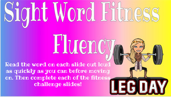 Preview of Fry's First 100 Sight Word Fitness Slides