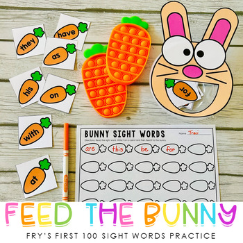 Preview of Fry's First 100 Sight Word Practice - Feed the Bunny