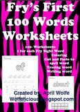 Fry's First 100 Sight Word Sheets in D'Nealian