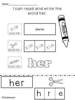 Fry's First 100 Sight Words worksheets Free by Too Much Fun In Second Grade