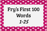 Fry's First 100 Words 1-25
