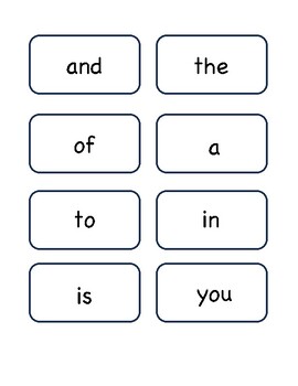 Fry's First 25 Sight Words - Printable for Word Rings by SpEd With Mrs T