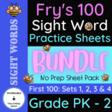 Fry's No Prep First 100 Sight Words Trace, Build, Find & R