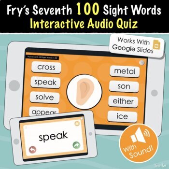 Preview of Fry's Seventh 100 Sight Words | Interactive Audio Quiz, Flash Cards and More!