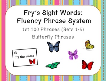 Preview of Fry's Sight Word Fluency Phrase System: Butterfly Words- Sets 1-5