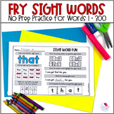 Fry Sight Words 1- 300 High Frequency Words Worksheets Pra