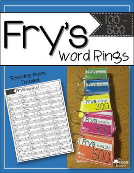 Preview of Fry's Sight Word Rings BUNDLE {First 500}