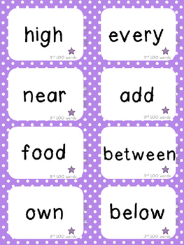 Fry's Third 100 Sight Words/High Frequency Words! by Ele Taylor | TpT