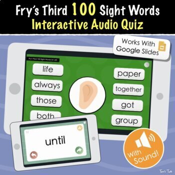 Preview of Fry's Third 100 Sight Words | Interactive Audio Quiz, Flash Cards and More!