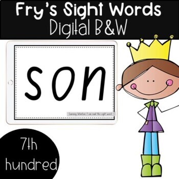 Preview of Fry's sight words seventh 100 digital pack