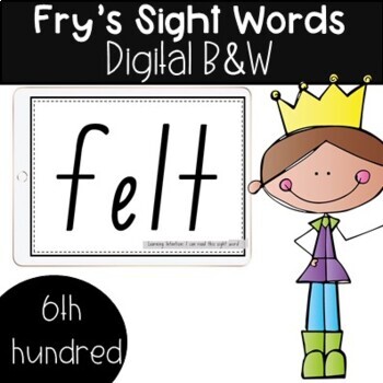 Preview of Fry's sight words sixth 100 digital pack