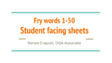 Fry words 1-50 student facing slides