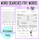 Fry words | Fry Words 1-50 | Word Search | Sight Words
