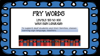 Preview of Fry words in levels 1-5  with Sign Language