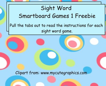 Preview of Sight words smartboard games Freebie