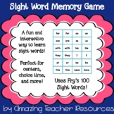 Fry's 100 Sight Words Memory/Concentration Game!
