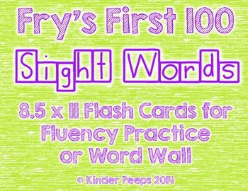 Preview of Fry's First 100 Sight Word Flash Cards and Word Wall Cards