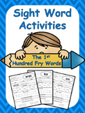 The First Hundred Fry Words Sight Word Worksheets