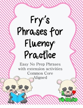 Preview of Fry's Phrases to Increase Fluency
