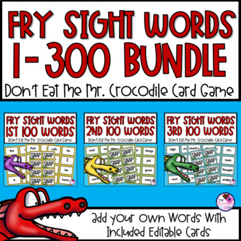 Preview of Fry Sight Words | Sight Word Games | Words 1-300 | BUNDLE | With Editable Cards