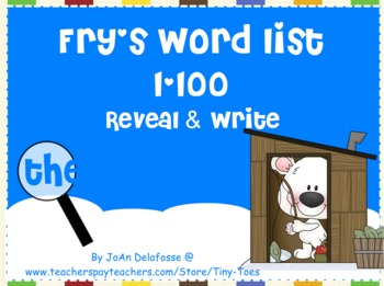 Preview of Fry's Sight Word List 1-100 for SMARTboard - a WINTER theme reveal & write