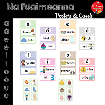 Preview of Fuaimeanna Bundle (Posters & Cards) a, á, e, é, i, í, o, ó, u, ú