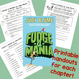 Fudge-A-Mania Printable Worksheets for each chapter