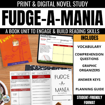 Preview of Fudge-a-mania Novel Study: Comprehension Questions & Vocabulary Activities