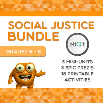 Preview of Social Justice & Activism Middle School Bundle | Prezis & Printable Activities