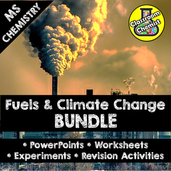 Preview of Fuels and Climate Change Activities, Worksheets and PowerPoint Bundle