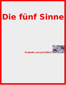 Preview of Fünf Sinne (Five Senses in German) Reference Sheet