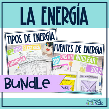 Preview of Fuentes de energía y tipos de energía - Energy Sources in Spanish Bundle