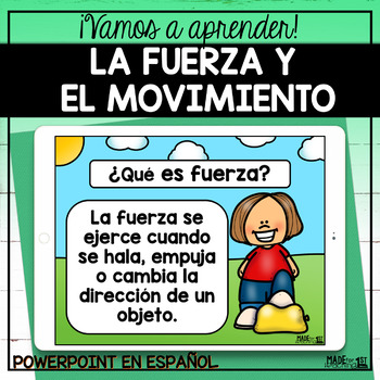 Preview of Fuerza y Movimiento | Force & Motion Spanish PowerPoint